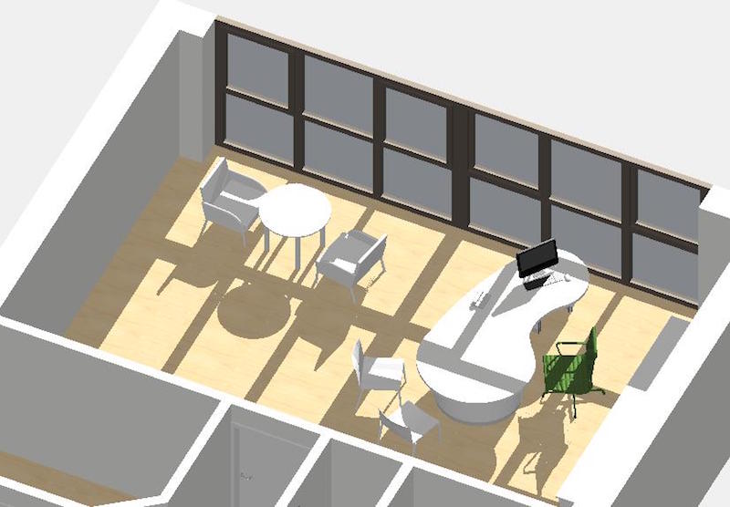 Arztpraxis Grosser Erfurt – Entwurf 3D – Sprechzimmer