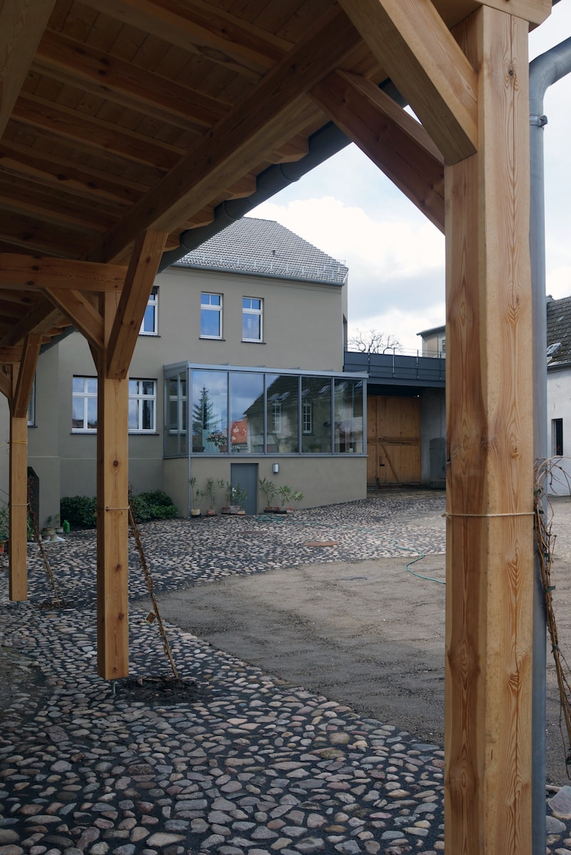 Vierseitenmühlenhof in Gräben / Brandenburg – Hofblick